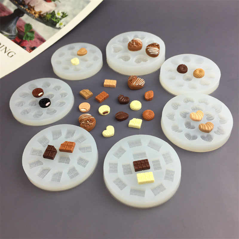 Mini Hình Trái Tim Bánh Quy Lá Sô Cô La Kem Định Hình Khuôn Silicon DIY Fondant Bánh Trang Trí Trang Trí Khuôn