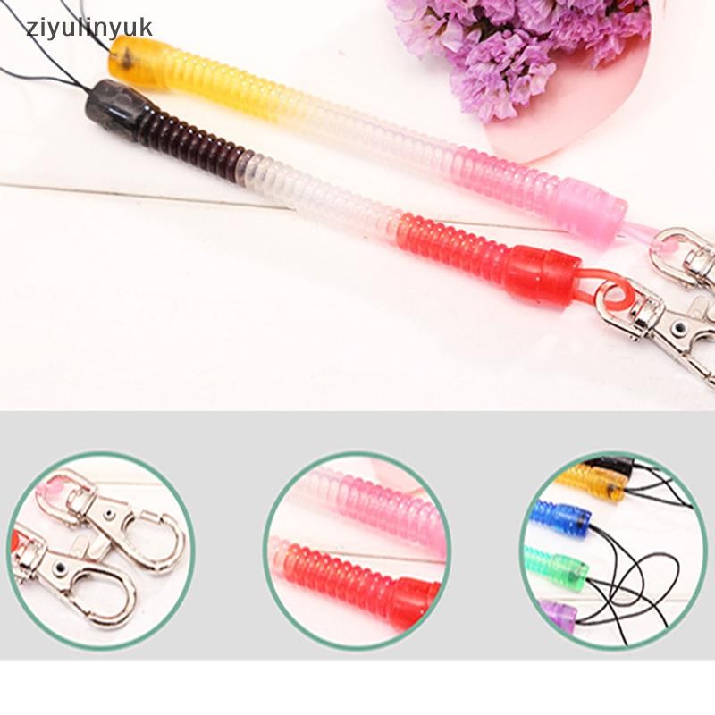 Ziyulinyuk 1PC Có Thể Thu Vào Lò Xo Dây Đàn Hồi An Ninh Gear Dụng Cụ Đi Bộ Đường Dài Cắm Trại Chống Mất Điện Thoại Móc Khóa EN