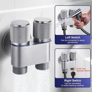 Bộ phun Bidet 1 trong 2 ra Van điều khiển kép G1 2 Máy phun vệ sinh cầm tay để rửa phụ nữ Vải thú cưng Sử dụng vệ sinh phòng tắm thép không gỉ kim loại cho thú cưng phù hợp dùng cho gia đình căn hộ văn phòng và không gian nhỏ