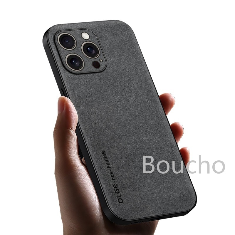 Dành Cho iPhone 12 11 Pro Max XR X XS 7 8 Plus Slim Da PU Da Ốp lưng