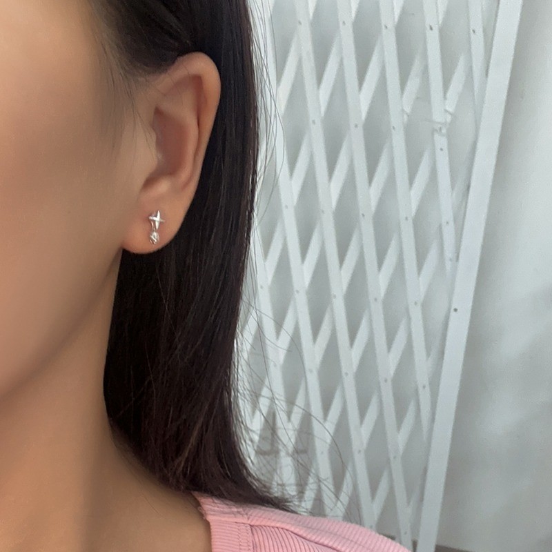 6 Cái / bộ Bông Tai Trái Tim và Ngôi Sao Phong Cách Hàn Quốc Thanh Lịch - Phụ Kiên Trang Sức Thời Trang