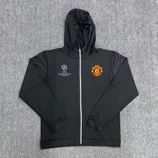Champions League Coat Real Madrid Barcelona Manchester City Football Training Suit Sports Quick-Drying Thermal Fitness Reflective Running Suit Hooded pKGV
