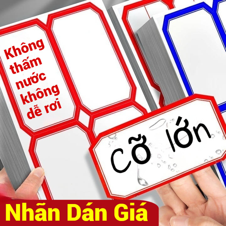 Nhãn Dán Ghi Tên, Ghi Giá Chống Nước - Giải Pháp Tiện Lợi Quản Lý Đồ Vật, Nhiều Màu Sắc và Kích Thước