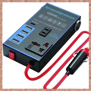 Bộ chuyển đổi bộ sạc tự động 1500W cho ô tô, xe tải, gia đình - Biến tần nguồn 12V / 24V sang 220V với ổ cắm USB điện thoại di động (R F C V)