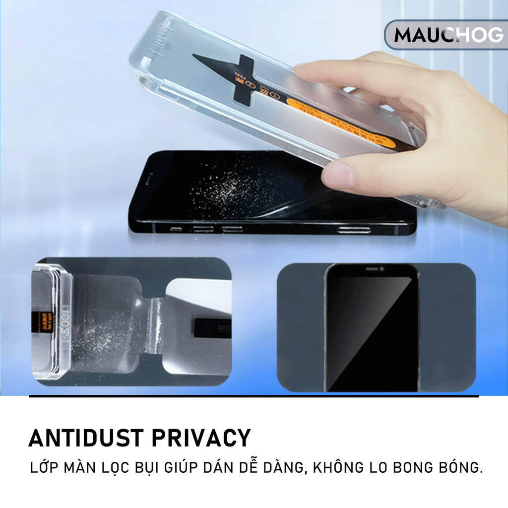 Kính Cường Lực Chống Nhìn Trộm Có Khung Dán Lấy Bụi Cho Điện Thoại iPhone 17 Pro Max 16 15 14 13 12