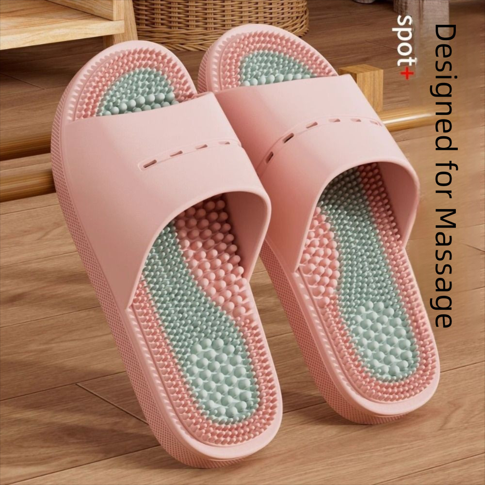Dép phòng tắm FEDAOG, Dép Massage màu trơn chống trượt, Dép bấm huyệt chân PVC thoải mái dành cho nam giới