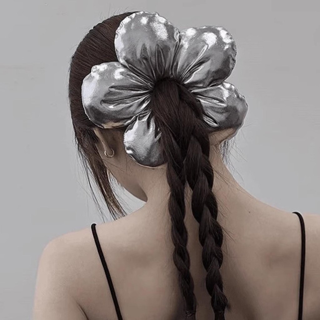 Hoa Lớn Xốp Tóc Scrunchies Thanh Lịch Không Trượt Phụ Kiện Tóc Cho Tiệc Sinh Nhật Đám Cưới
