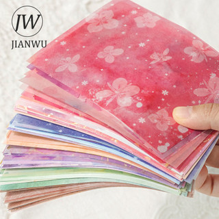 JIANWU Màu Blur Series Vintage Màu Nước Sương Phong Cảnh Cắt Dán Sổ Lưu Niệm Chất Liệu Giấy Sáng Tạo Rác Tạp Chí Văn Phòng Phẩm