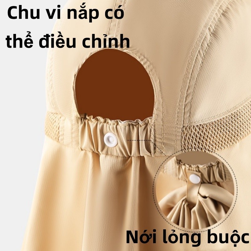 Mũ Nữ Chống Nắng Vành Rộng,Che Mặt Cổ Toàn Diện,Chống Tia UV,Tích Hợp Khẩu Trang,Mũ chống nắng