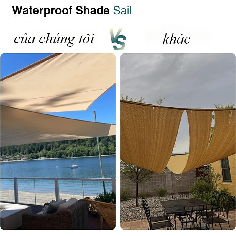 Vải che nắng，Bạt vải hình tam giác，Lưới Che Nắng Tam Giác，Dễ dàng cài đặt，Chặn 95% tia UV