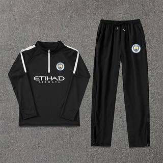 2425 Half Zipper Soccer Suit Set Men's Manchester City Same Style Costume Training Wear Sports Running Quick Drying Clothes Long Sleeve 3BaT