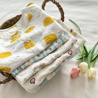 (6m-12Yrs) Bộ quần áo sơ mi ngắn tay Cotton cho bé Unisex mùa hè cho trẻ em mặc mềm mại thoáng khí