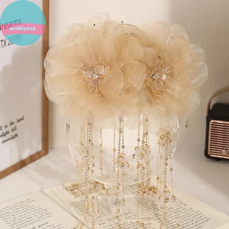 Sund Hoa Sen Thanh Lịch Kim Sa Lấp Lánh Vuốt Tóc Cho Nữ Cô Gái Ngọt Ngào Thời Trang Kẹp Phụ Kiện Tóc Quà Tặng VN