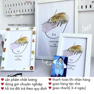 Khung Ảnh Để Bàn Gỗ 13x18 15x21 A4 A5 Basic Tone Trắng Decor Bàn Học Timo GQ61