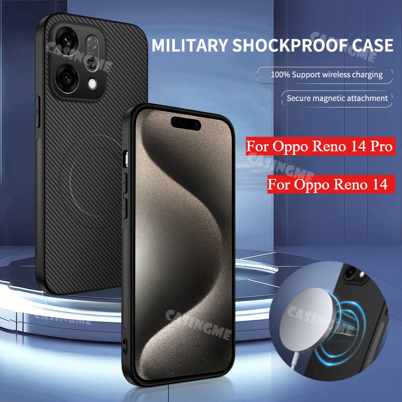 Dành Cho Oppo Reno 14 Pro 5G 2025 Họa Tiết Sợi Carbon Từ Tính Ốp Lưng Điện Thoại Oppo Reno14F Reno14Pro Reno 14Pro 14 F reno14pro 5G 4G 2025 Da Bảo Vệ Chống Sốc Mặt Sau C