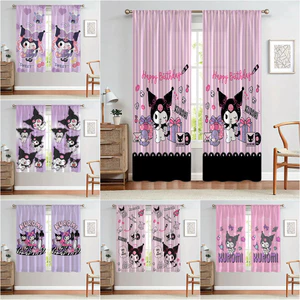 Rèm Sanrio Kuromi, Thích Hợp Cho Phòng Khách, Phòng Ngủ, Máy Có Thể Giặt Màn Polyester 1PC