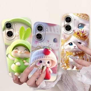Vỏ Hoạt Hình Dễ Thương Cho Xiaomi Poco C71 / Redmi A5 Vỏ Điện Thoại Thỏ Vương Miện Mèo Silicon Lỏng Vỏ Bảo Vệ Ống Kính Vỏ Mềm