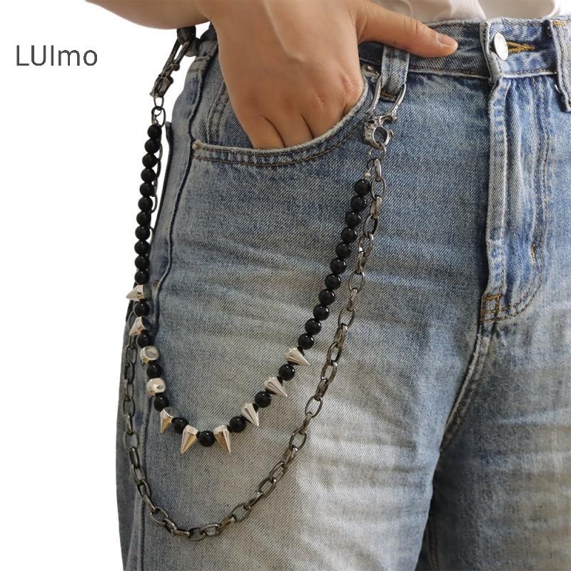 LUImo Hip-hop Punk Kim Loại Đinh Tán Quần Dây Xích Nhiều Lớp Eo Dây Xích Dành Cho Nam Nữ Trang Điểm Quần Dây Xích Phụ Kiện Trang Sức SBS