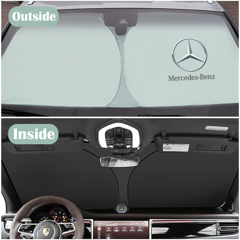 Mercedes Benz Tấm che nắng có thể gập lại Kính chắn gió Tấm che nắng ô tô Công cụ làm mát chặn tia cực tím cho GLE Class E Class C Class GLC Class A Class CLA Class V Class GLA Class Sprinte