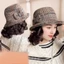 Mũ xô nữ BORAGETE có tóc giả xoăn, nơ dễ thương, giữ ấm mùa thu đông, phong cách casual