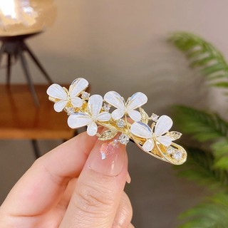 MAUROPOLI [Sẵn sàng] Kẹp tóc hình bướm thủy tinh sang trọng nhẹ cao cấp Tính khí thanh lịch Đầu lưng nửa mảnh Kẹp tóc bên hông Mũ đội đầu