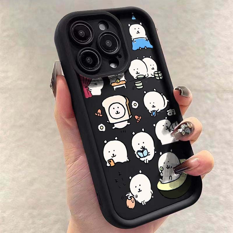 Ốp Lưng Cho Samsung S25 S24 Ultra S24 S23 FE S22 S21 Plus S20 S21 FE Phim Hoạt Hình Gấu Kawaii Silicon Mềm Góc Mắt Chống Sốc