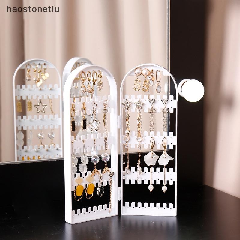 HA Bông tai gấp đinh tán Giá trưng bày Vòng cổ Kệ trang sức Giá đỡ tấm Màn hình sắp xếp Hộp lưu trữ n