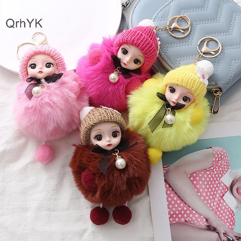 Nhà Máy Thời Trang Dễ Thương Sang Trọng Móc Khóa Giả Rex Mắt To Búp Bê Mặt Dây Chuyền Cho Túi Ô Tô Charm QrhYK