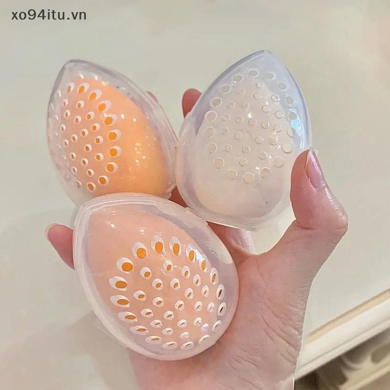 XOITU 1 Hộp Đựng Trứng Mỹ Phẩm Làm Đẹp Bọt Biển Đứng Bảo Quản Hộp Đựng Trang Điểm Puff Đựng Mỹ Phẩm Rỗng Hộp Xả VN