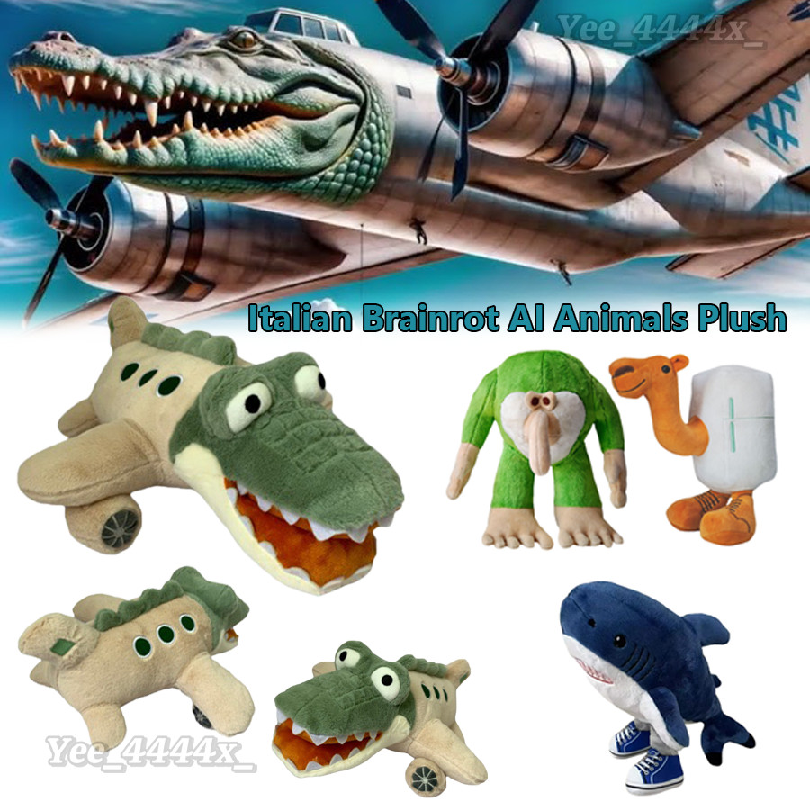 Ý Brainrot AI Động Vật Đồ Chơi Sang Trọng Bombardilo Crocodilo Plushie Tralaero Búp Bê Nhồi Bông Cho Phòng Trang Trí Ô Tô sonlekvn
