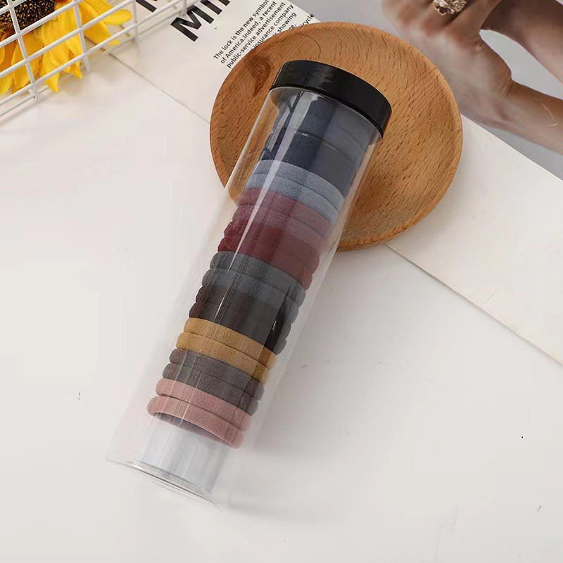 Dây buộc tóc co giãn cao không đường may, dày cho người lớn, phụ kiện tóc đơn giản Hàn Quốc
