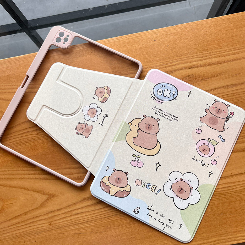 Ốp bảo vệ cho Samsung Galaxy S10ULTRA S7plus / S8plus Tab S6 lite 10.4inch S9plus / s10plus 12.4inch S9 FE + Tab A7 lite Tab A9 Plus Vỏ Acrylic xoay có khe cắm bút