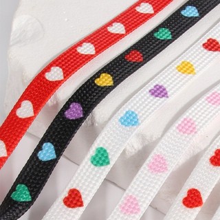 JOJO 100cm Dài In Hình Trái Tim Dây Giày Đế Bằng 9 Mm Cho Người Lớn Tuổi Teen Polyester Dây Giày Dây Giày Cho Giày Thể Thao Xe Lửa