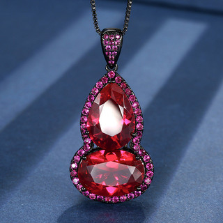 Vòng cổ nữ phong cách Châu Âu - Mỹ INS, đá corundum vàng đen, kích thước 10*14