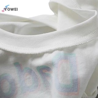 YOWEI Nữ In Chữ Tay Ngắn Yes Daddy Tay Ngắn Crop Running Áo VN