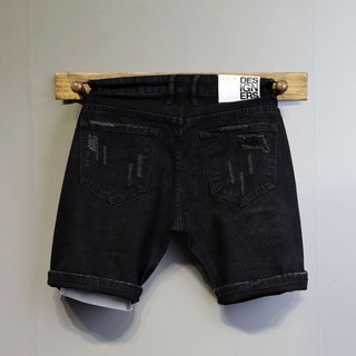 Quần short denim nam độc đáo rách màu, miếng dán mỏng, phù hợp năm điểm