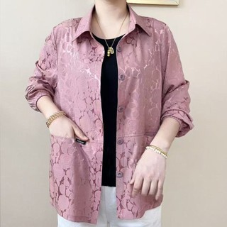 ✨Ngày Của Mẹ Áo Khoác Chống Nắng Mỏng Top Mẹ Phong Cách Phương Tây Hoa Thường Ngày Mùa Hè Áo Sơ Mi Rời Thời Trang 25.6.20