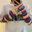 Tay áo băng YOLOGO, Tay áo chống nắng rộng dải màu, Y2k Harajuku Sọc dài chống nắng thoáng khí Vỏ bọc nữ bé gái
