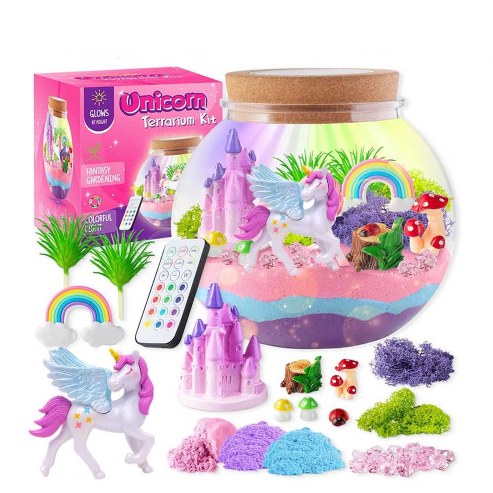 unicorn-terrarium-crafts-kit-for-kids-led-night-light-up-remote