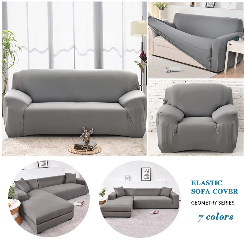 1/2/3/4 Vỏ Bọc Ghế Sofa,Bọc Sofa Màu Trơn,Bọc Sofa Co Giãn Cho Phòng Khách,Vệ Đệm Ghế Sofa Vải Thun Mại Co Giãn