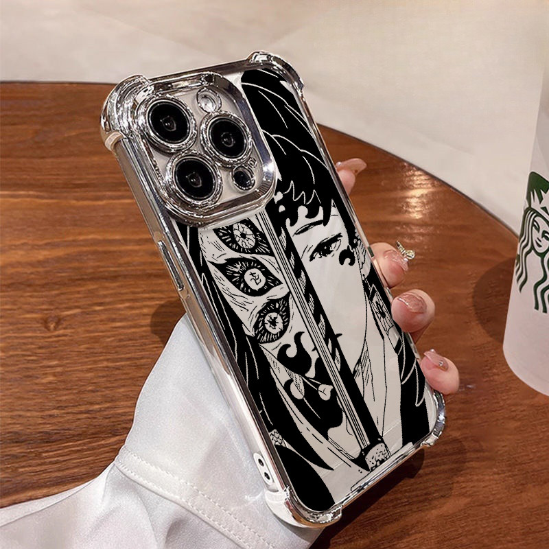 Ốp Lưng Cho Xiaomi Redmi Note 14 Pro Plus 5G 9 10 11 12 13 Pro 10S 11S 14C 12C 10C 9A Vỏ Mạ Anime Demon Slayer Họa Tiết Trong Suốt Giáp Silicon Mát Bảo Vệ Camera