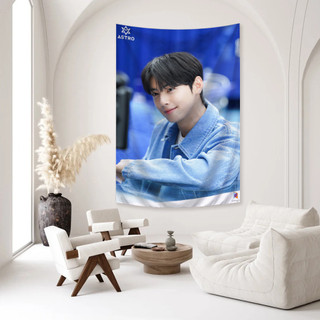 CHA EUN WOO Tấm thảm Polyester in một mặt, Tấm thảm ngôi sao, Trang trí nền nhà cửa, Vật dụng làm đẹp căn phòng (có kẹp)