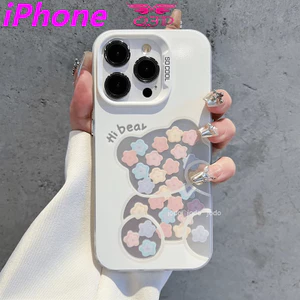 Ốp lưng iPhone hình gấu cho 16 15 14 13 12 11 Pro Pro Max 6S 7 8 Plus X XR XS Max SE 2020 2022 Ốp lưng TPU mềm XK002CYK