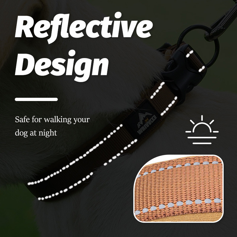 Cổ Thú Cưng Mềm Mại Thoáng Khí Lót Bền Webbing Thiết Kế Phản Quang Kim Loại D-Ring Tất Cả Các Giống Chó