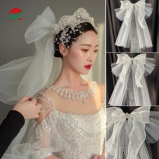 Nữ Ngắn Cô Dâu Veil Với Ngọc Trai Lấp Lánh Kẹp Hóa Đơn Vịt Cố Định Mũ Đội Đầu Cho Đám Cưới Hóa Trang Hẹn Hò