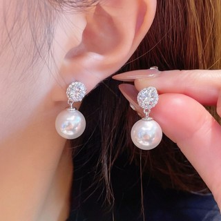 Châu Âu Mỹ ins Hạt Phong Cách Mới Bông Tai Full Kim Cương Nữ