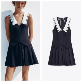 ZARA Mùa Hè Sản Phẩm Mới Không Tay Cổ Chữ V Chữ A Màu Trơn Thường Ngày 4661393