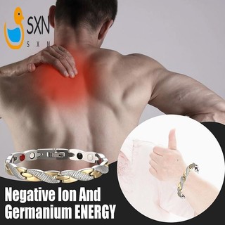 Vòng đeo tay nam châm Ion âm và năng lượng Germanium Vòng đeo tay mạ bạc cho nam giới một kích thước