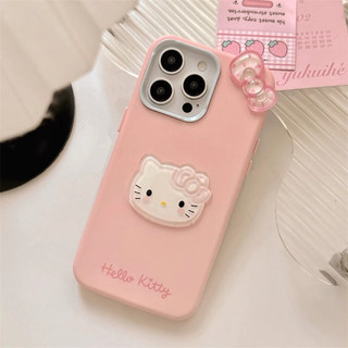 Phim hoạt hình dễ thương 3D Nơ Hello Kitty Cat 2in1 Vỏ điện thoại silicon lỏng cho iPhone 16Promax 16Pro 14 15 Pro Max 13 Vỏ điện thoại di động ngọt ngào nữ tính