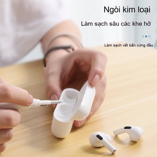 Bút vệ sinh tai nghe 3 trong 1 cho AirPods và tai nghe Bluetooth làm sạch khe lưới hộp sạc